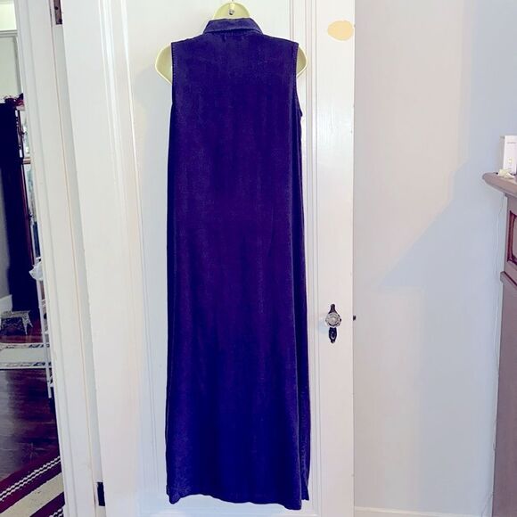 NWT vintage Russ Berens purple linen sleeveless button front maxi dress - Picture 7 of 9